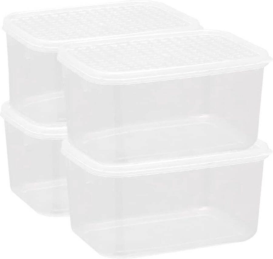 7L x 4 plastic voedselopslagcontainers met deksel voedselcontainer magnetron vriezer en vaatwasserbestendig lunchboxen koelkastorganizercontainer met deksel