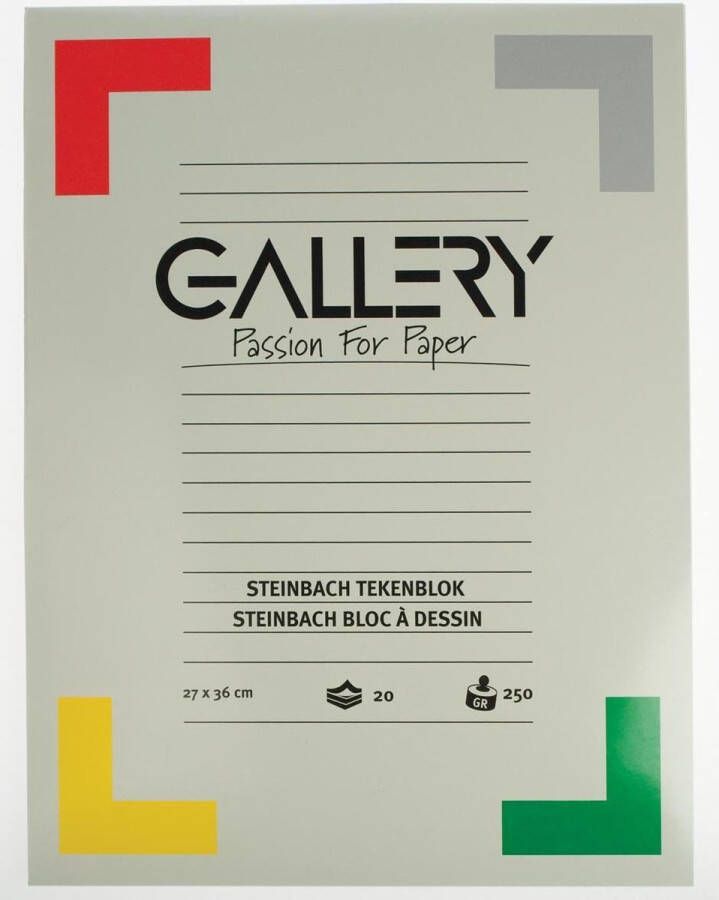7x Gallery Steinbach tekenblok gekorreld 27x36cm 250 g mÂ² blok van 20 vel