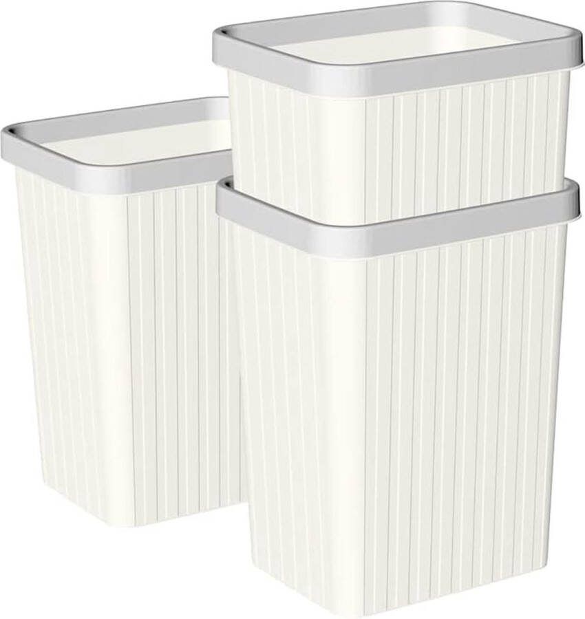 8 2L * 3 sets prullenbak vuilnisbak voor badkamers keukens thuiskantoren slaapzaal wit