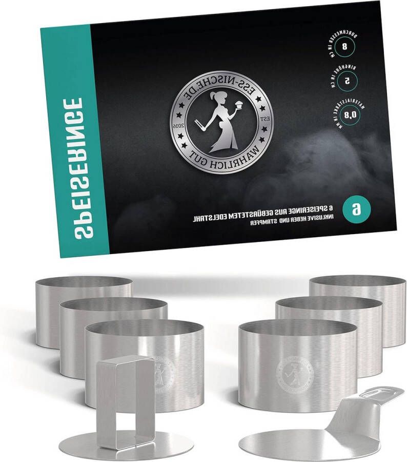8 cm dessert ringen hamburgerringen voor barbecue hamburgerpers taartvorm mini-taartvorm broodjesbakvorm