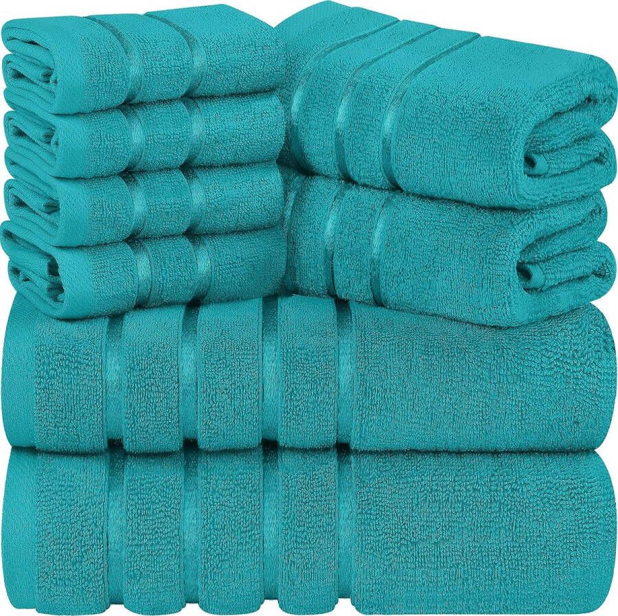 8-delige luxe handdoekenset 2 badhanddoeken 2 handdoeken en 4 washandjes 600 g m² superabsorberende viscose handdoeken ideaal voor dagelijks gebruik