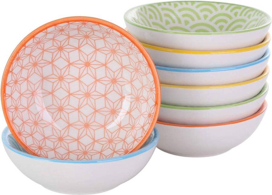 8-delige Schotel Set Keramische Dip Bowl 80ml Kruidenschotel Snack Bowl Porseleinen Kruidenschaal Sushi Soja Dish 3.4in Diameter x 1.1in Hoog