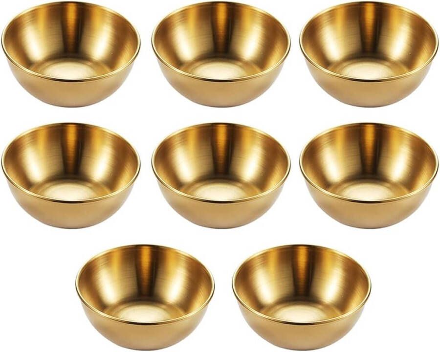 8-delige Snack Dip Bowls Kleine Bowls Dip Bowl Set Saus Bowls Dip Bowls Snack Bowls Spice Bowls Goud Sushibord Sauskom voor Tapas Dessert Ketchup Finger Food