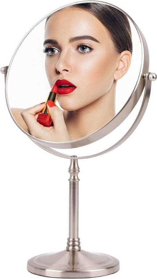 8 inch Cosmetische Spiegel met Dubbelzijdige Vergroting 10x & 1x Badkamer Make-up Spiegel met 360° Draaibare Stand