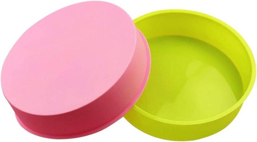 8 Inch Ronde Siliconen Cakevormen Non Stick Bakken Mallen voor Chocolade Koekjes Brood Set van 2