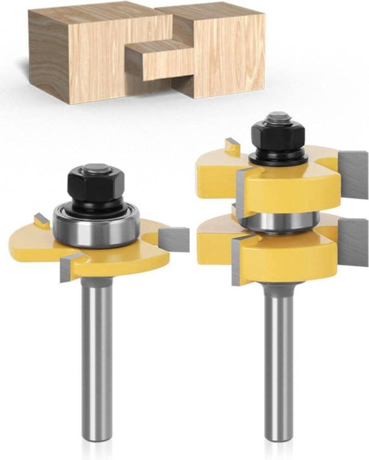 8 mm Freesbit Set Router Houtbewerking Groef en Tong Hout Snijgereedschap
