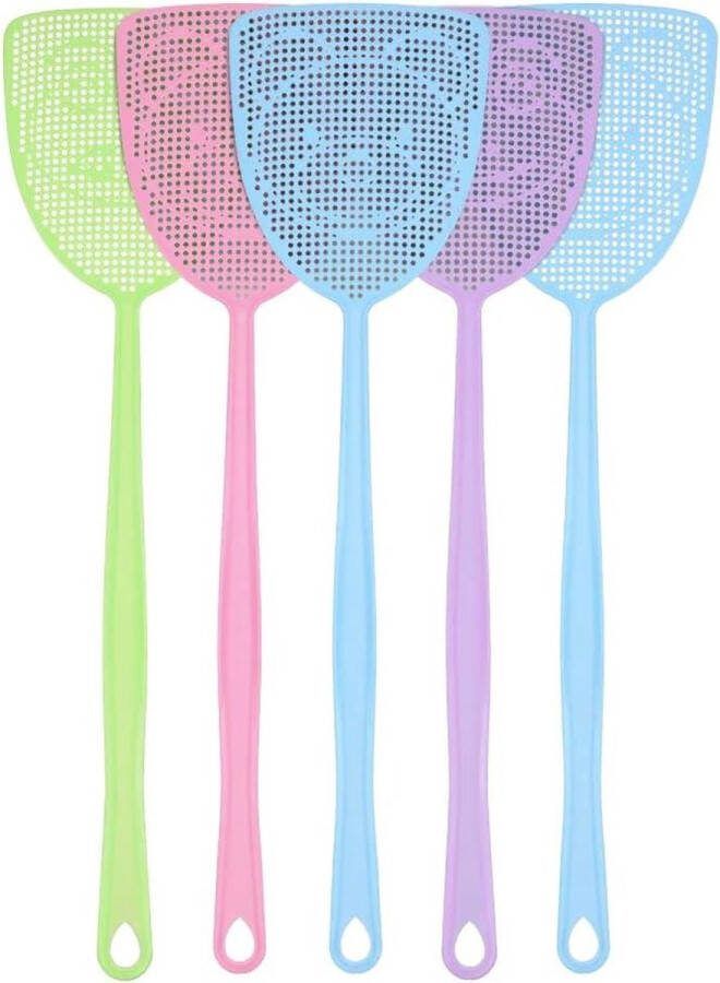8 Pack Sterke 175 Inch Flexibele Handleiding Fly Swat Insect Muggenwesp Ongediertebestrijding Lange Handvat Multi Pack Verschillende Kleuren Heavy Duty vliegenmepper plastic