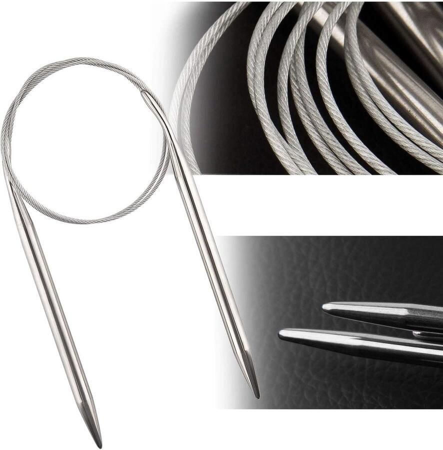 8 stks Rvs Circulaire Breinaalden Set voor Weven Project (2mm 3mm 4mm 4.5mm 6mm 7mm 8mm)