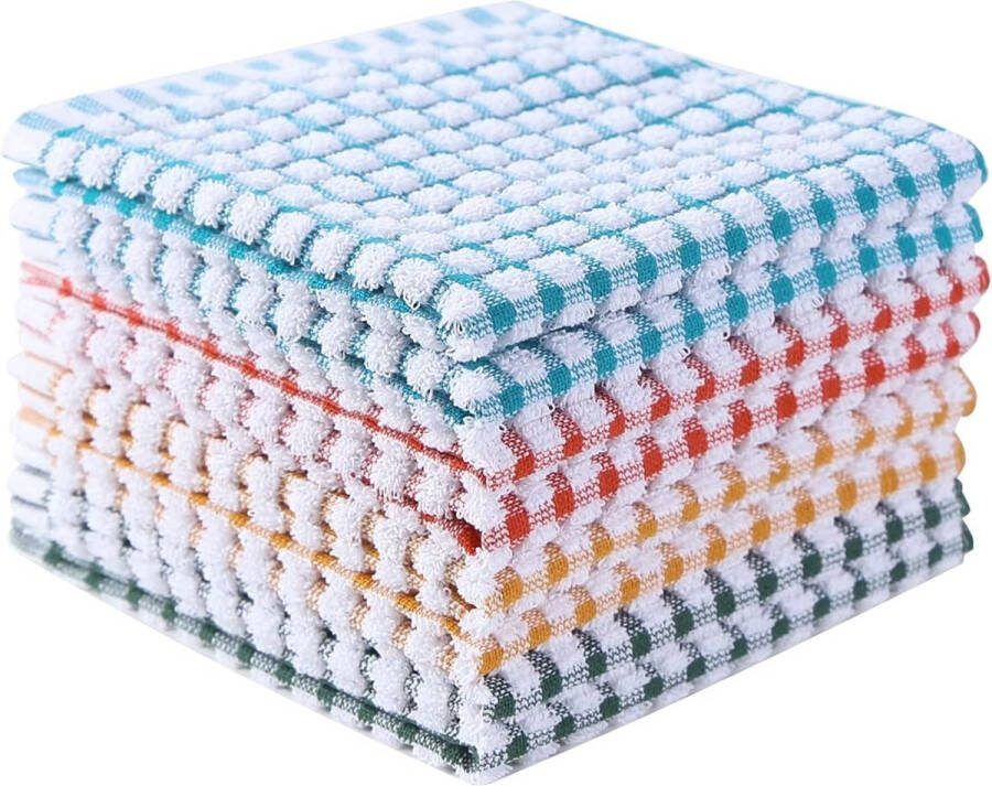 8 stuks absorberende keukendoeken van 100% katoen voor het afwassen 30 5 x 30 5 cm sneldrogende reinigingsdoekjes