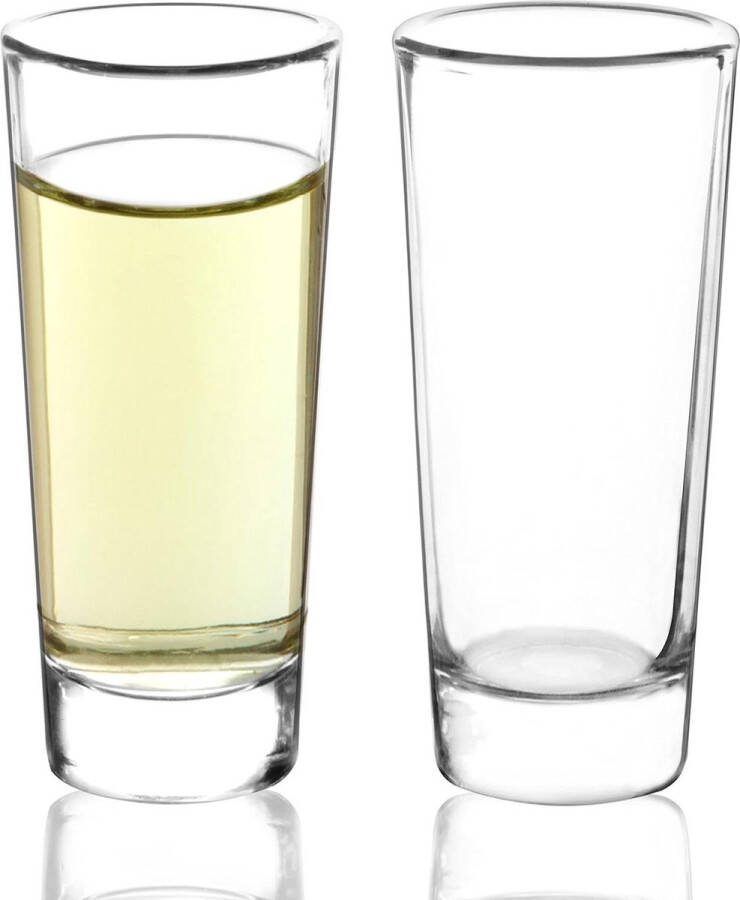 8 Stuks Borrelglaasjes Shotglazen 75ML Likeurglazen Set met Houder