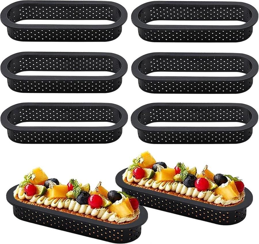 8 stuks geperforeerde taartringen taartvorm mousse ring cake cirkel muffinringen DIY cirkels keukengereedschap tartelette vormen