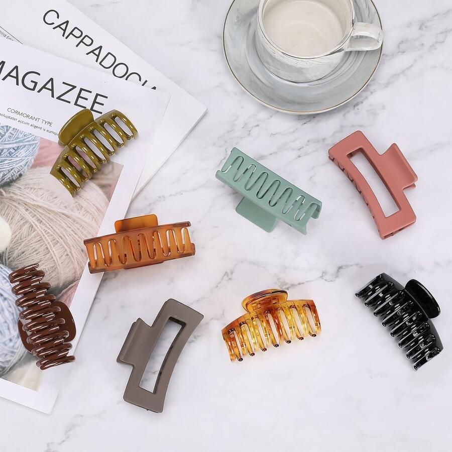8 Stuks Grote Haarklem voor Dames en Meisjes Antislip Hair Claw Clip Haarspelden Haar Clips voor Dik Fijn Lang Haar -Stijl D