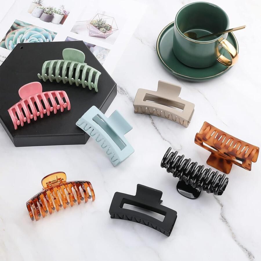 8 Stuks Grote Haarklemmen voor Dames en Meisjes Antislip Hair Claw Clip Haarspelden Haar Clips voor Dik Fijn Lang Haar -Stijl A