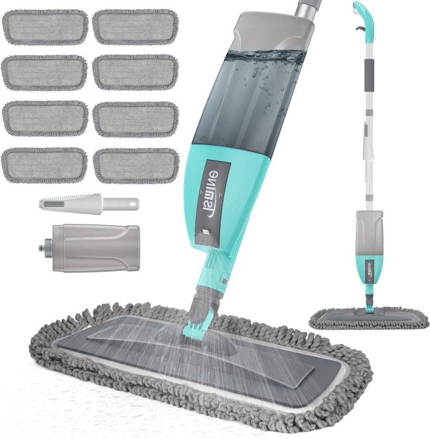 8 stuks herbruikbare wasbare microvezelpads vloerreiniging mop voor keuken houten vloer 550 ml navulbare fles hardhout laminaat keramische tegels stofreiniging