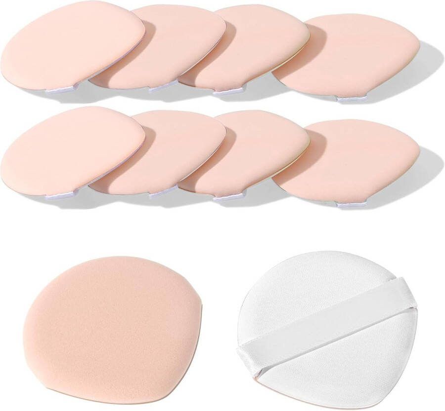 8 stuks make-upspons luchtkussen Beige make-up poeder poederkwasten make-upkussen beauty-blender nat en droog make-upgereedschap zacht sponsje voor foundation concealer druppelmix