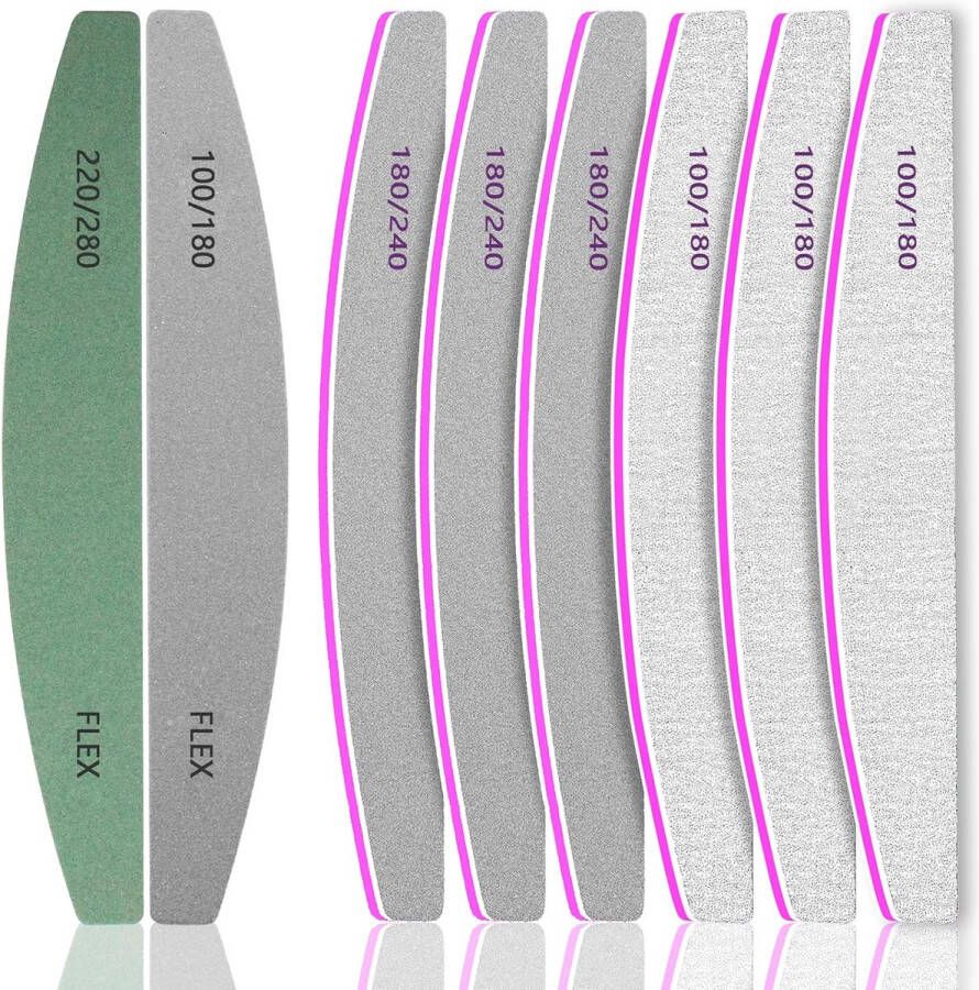 8 stuks nagelbuffervijlen voor acryl Gel & natuurlijke nagels 100 180 240 Grit nagelvijlen voor nagelvorming 100 180 220 280 nagelbuffer voor acryl Gel nagels voor nagelverzorging