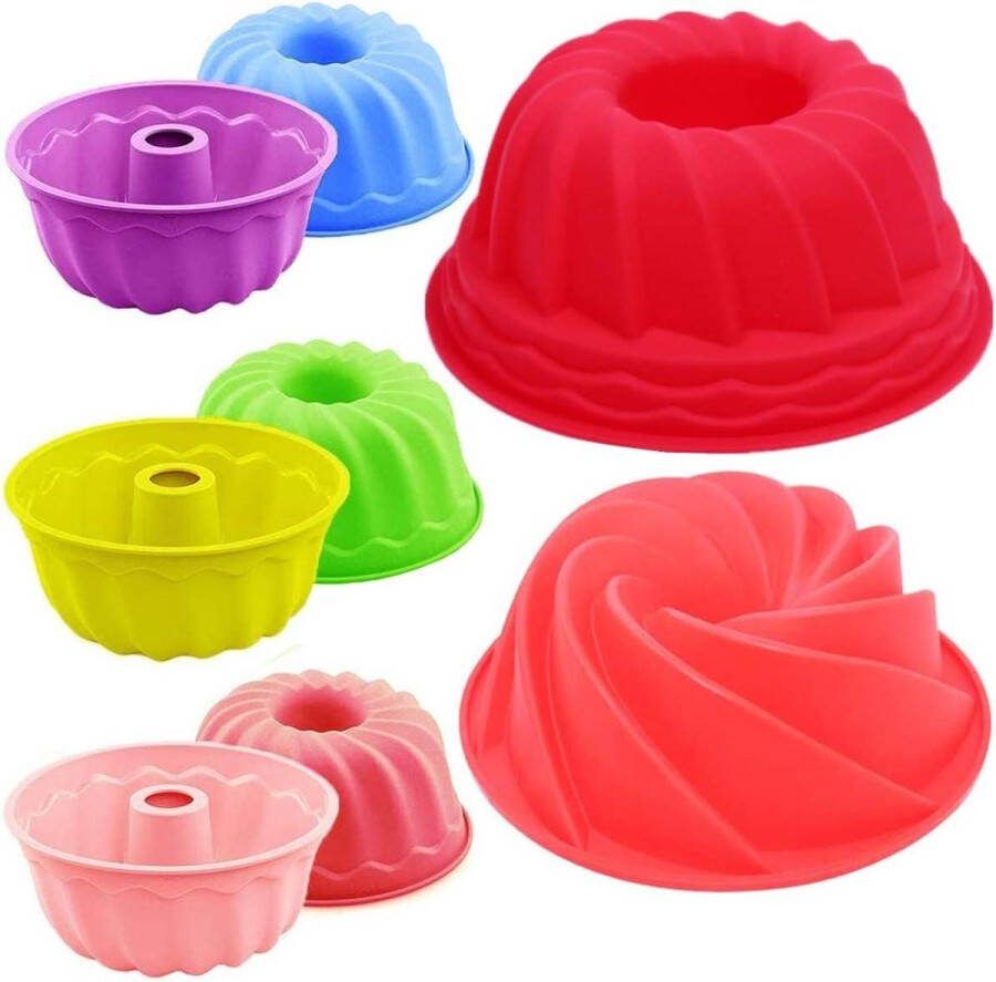 8 Stuks Siliconen Cakevormen Mini Muffinvormen voor Bakken Pudding 3 Maten