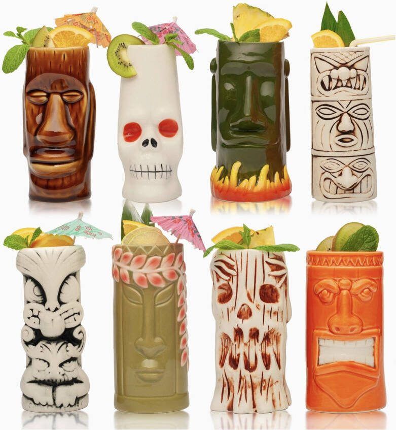 8 Tikiglazen Cocktails Cocktailglazen Keramisch 8 stuks