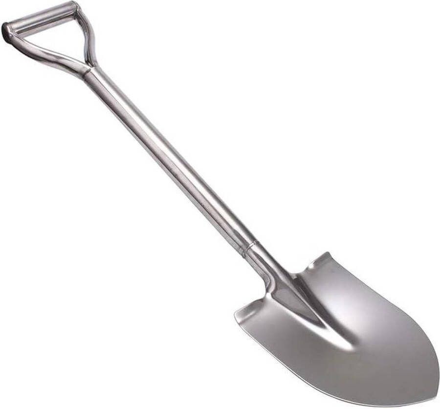 80 cm Ronde roestvrijstalen schop met D-handvat voor tuinieren en camping
