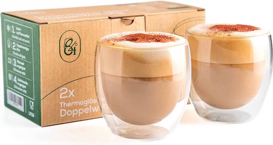 84 graden dubbelwandige cappuccinoglazen set van 2 250ml moderne glazen kopjes voor koffie thermoglazen set dubbelwandig koffiekop cappuccino