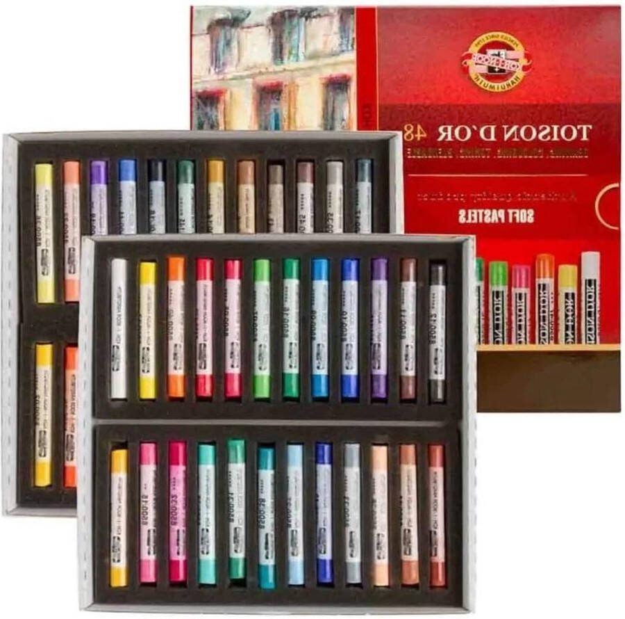 8516 Pastelkrijt in kartonnen etui 48 stuks TOISON D'OR