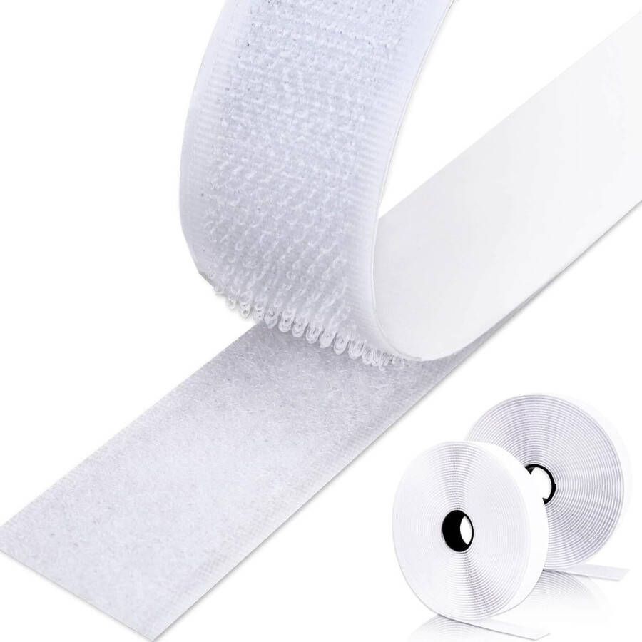 8M dubbelzijdige sticker zelfklevende krastape zelfklevende klittenband Geschikt voor wandkleden tapijten 30 mm (wit)