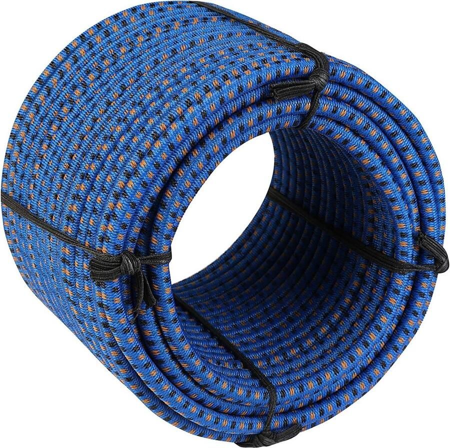 8mm Diameter Bungee touw voor Vissen Zeilen Varen Kamperen Dekzeilen 50m Blauw