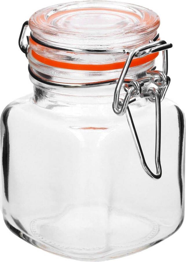 8x draadstangpot met clipsluiting glazen pot met rubberen ring glazen pot ook als decoratieve luchtdichte conservering (08 stuks 100 ml oranje)