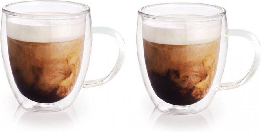8x Dubbelwandige theeglazen koffieglazen 240 ml 20 cl Thee koffie drinken Glazen voor thee en koffie