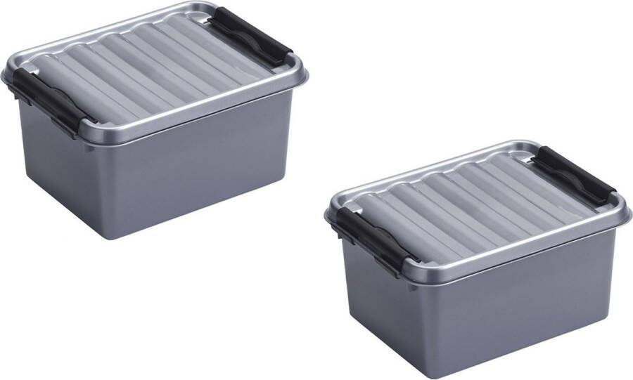 Sunware 8x stuks Q-Line opbergboxen opbergdozen 2 liter 20 x 15 x 10 cm kunststof Praktische opslagboxen
