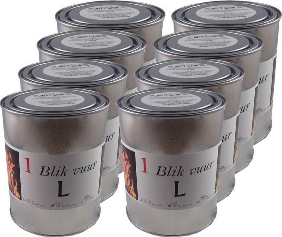 8x Tuinfakkel vuur verlichting in blik 11 x 13 cm 5-8 branduren- Zweedse fakkel Vuurblik Tuinkaars outdoor kaars Tuinverlichting tuindecoratie tuinfakkels