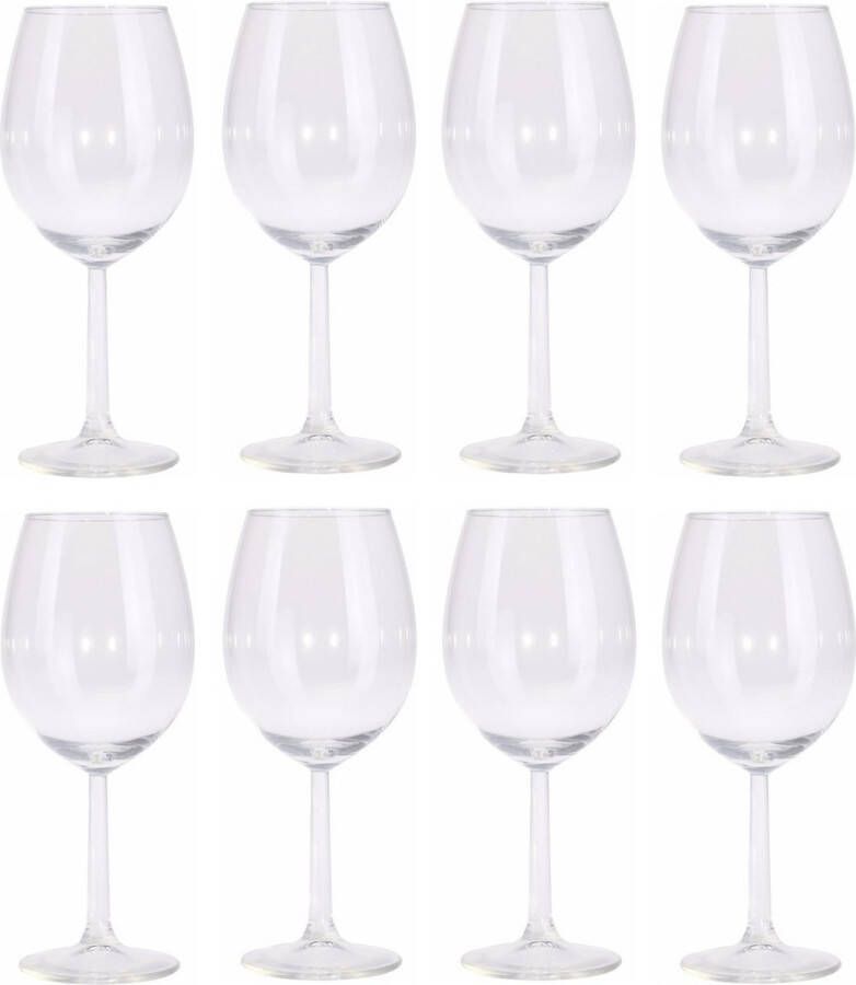 Merkloos Sans marque 8x Wijnglazen transparant set 430 ml 8-delig wijnglas drinkglazen