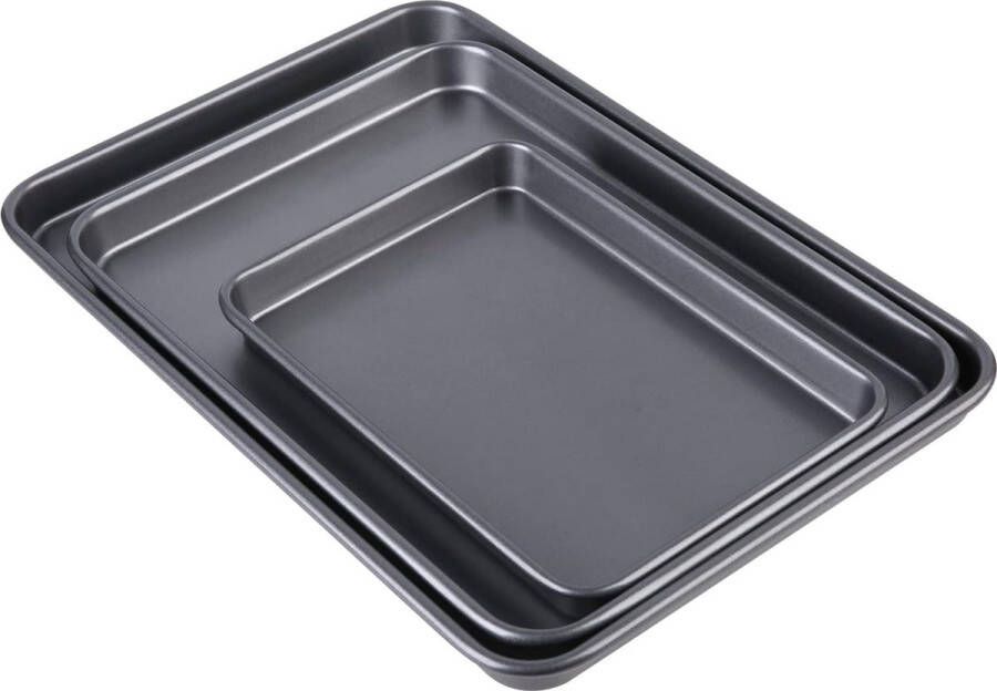 9 5 13 15 Inch Bakplaat Set 3-delige Heavy Duty Bakpan voor Oven (Diep Grijs)
