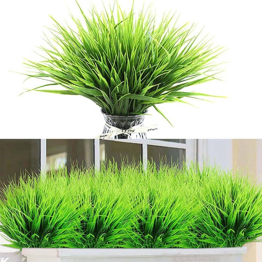 9 bundels kunstplanten voor buiten kunstplant zoals echt weerbestendig kunstgrassen outdoor kunstbloemen uv-bestendig kunstgroen struiken kunststofplanten tuin veranda vensterbox