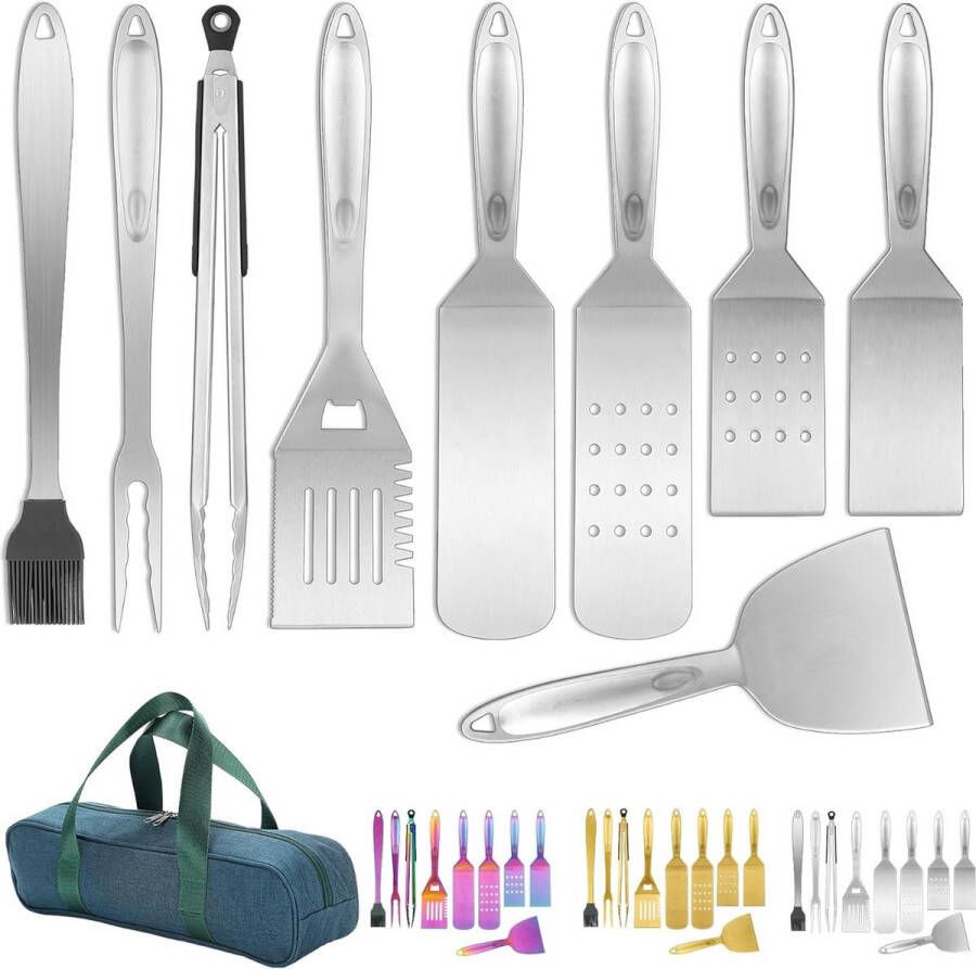 9-delig bakplaat accessoireset roestvrij staal hittebestendig en smelt niet buiten BBQ Teppanyaki Camping bbq tool