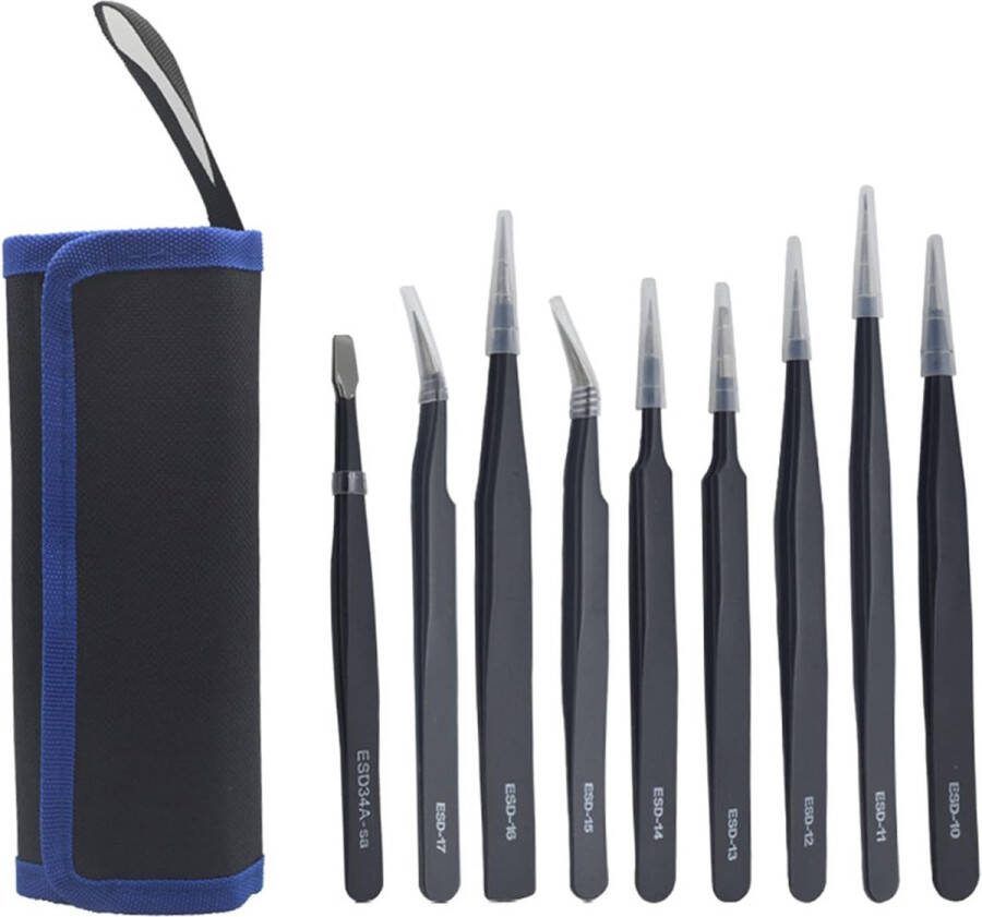 9 Delig Pincetten Set Professionele Wenkbrauw Pincet Wenkbrauw Epileer Set epileer pincet splinter pincet Luxe Epileer Set Ontharen Beauty Ultrafijn Pincet Tweezer