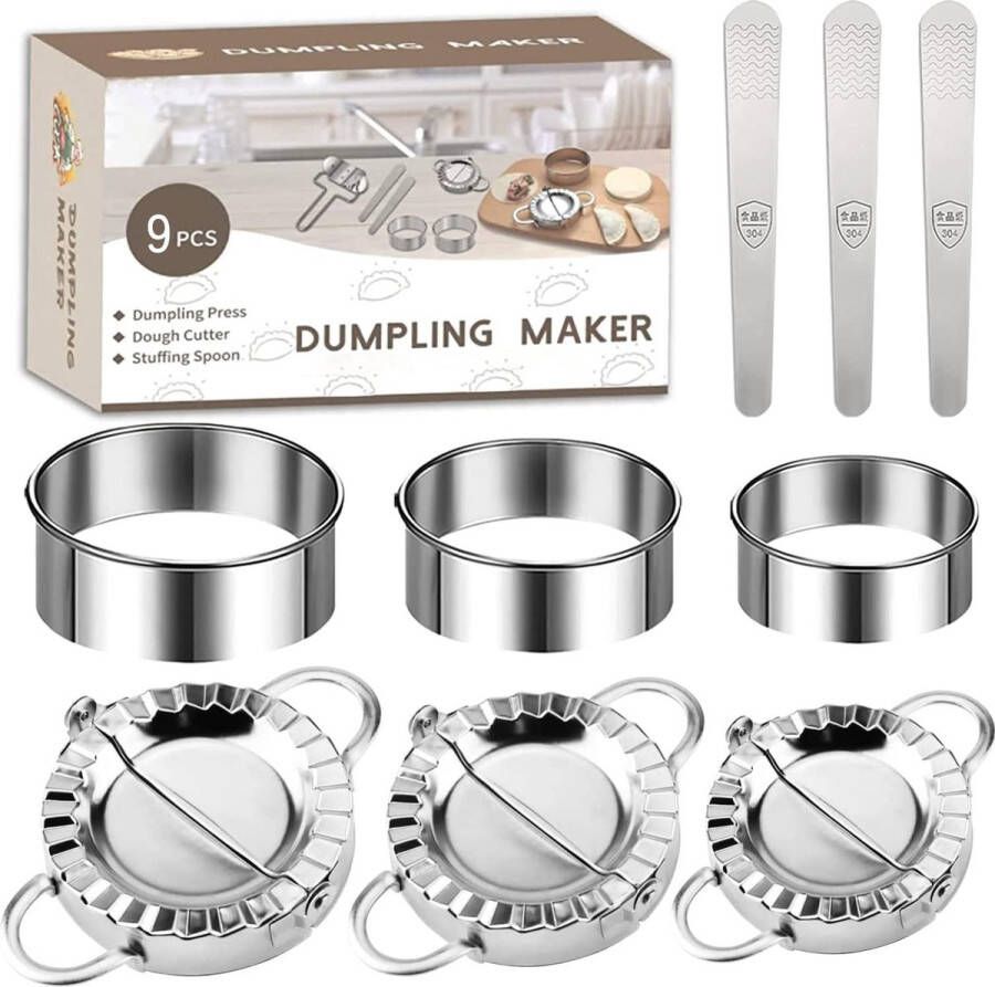 9-delige roestvrijstalen ravioli-knoedelmaker Ravioli voormalige knoedelmaker knoedelmakerset raviolimaker hoogwaardige roestvrijstalen knoedelmakerset voor knoedel ravioli maken (3