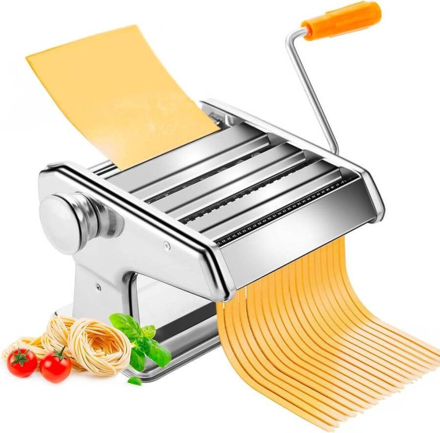 9 instellingen handmatige pastamachine voor spaghetti-fettuccine-lasagne met roller van duurzaam nikkelstaal