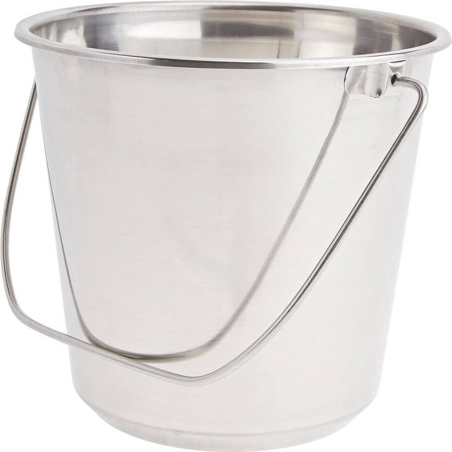 9 Liter RVS Emmer Zilverkleurig