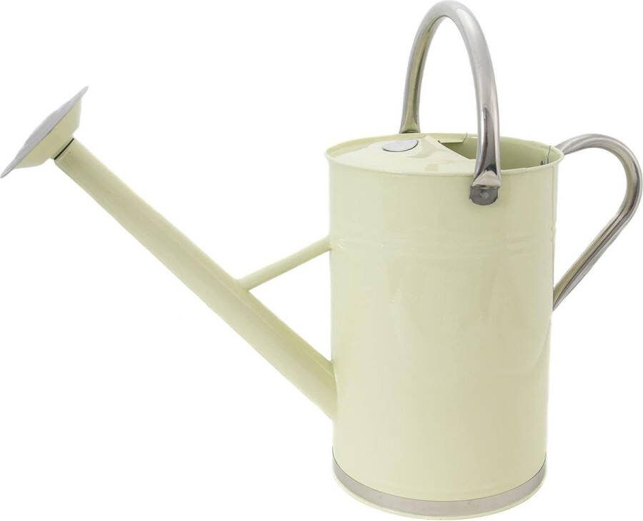 9 liter vintage gieter in crème verzinkte stalen kan voor dagelijks gieten kan in klassiek Engelse stijl met 2 handgrepen