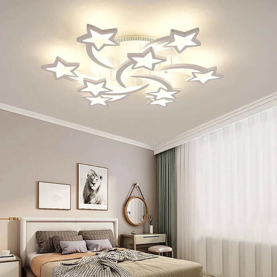 9 Ster Plafondlamp Wit Met Afstandsbediening Smart Lamp Dimbaar Met App Woonkamerlamp Slaapkamer Lamp Moderne Lamp Plafonniere