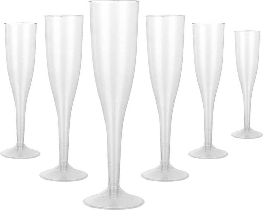 90 stuks plastic champagneglazen transparant 190 ml feest bruiloft verjaardag