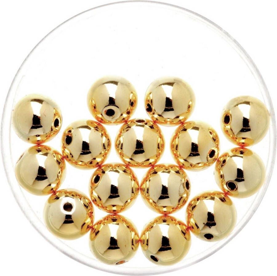90x stuks metallic sieraden maken kralen in het goud van 8 mm Kunststof waskralen voor armbandje kettingen