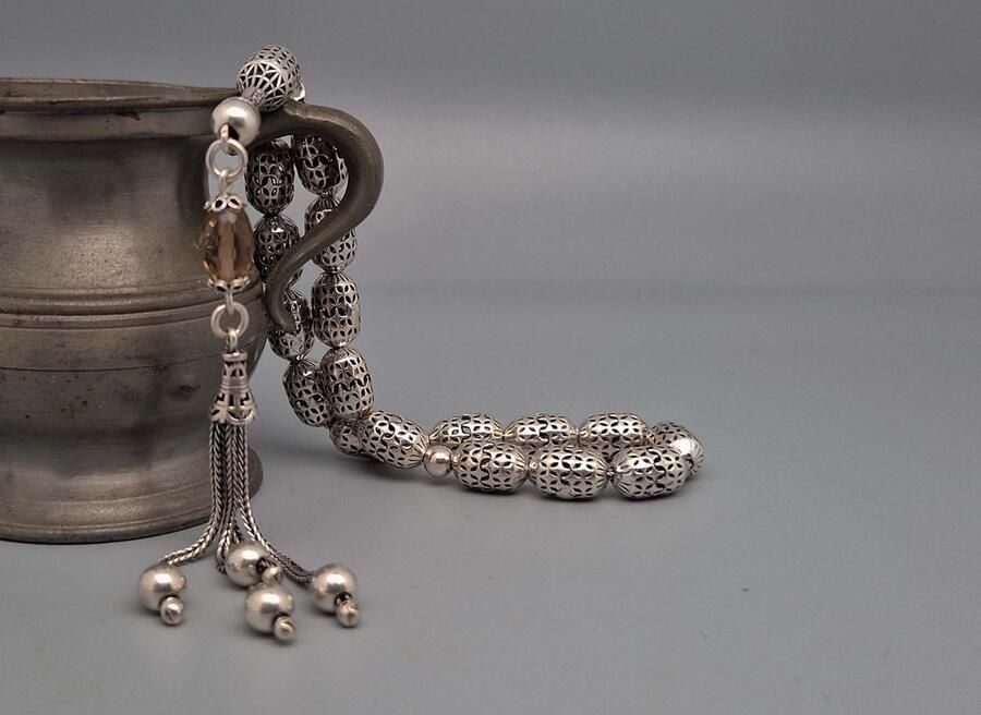 925 sterling zilver Tesbih 17 kralen model 28