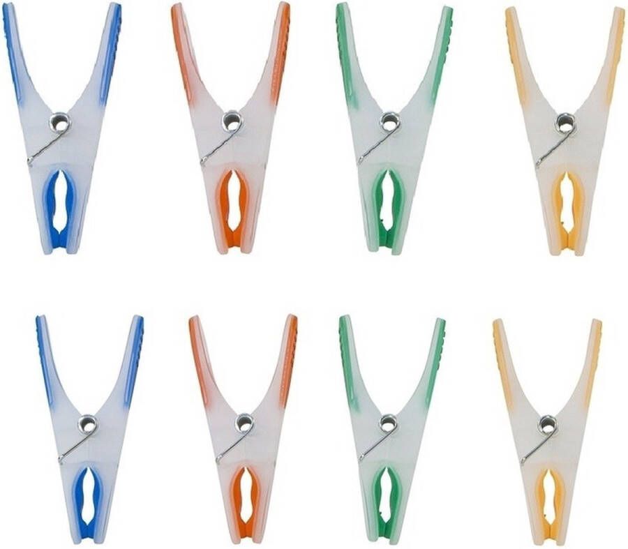 Merkloos Sans marque 144x stuks Wasknijpers in verschillende kleuren met softgrip huishoudelijke producten knijpers