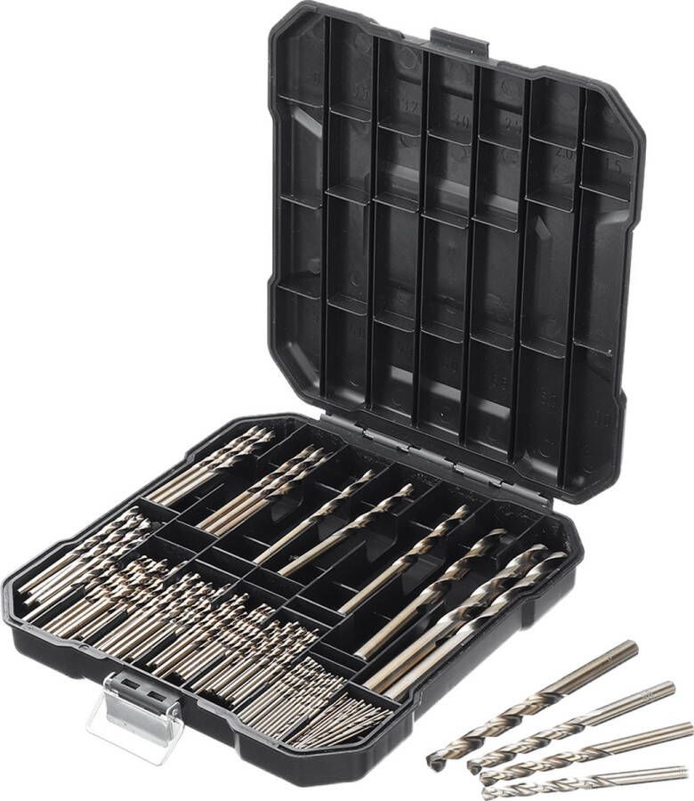 99-delige M35 Kobalt Boor Set 1 5-10 mm HSS-Co Spiraalboren voor Roestvrij Staal Hout Metaal