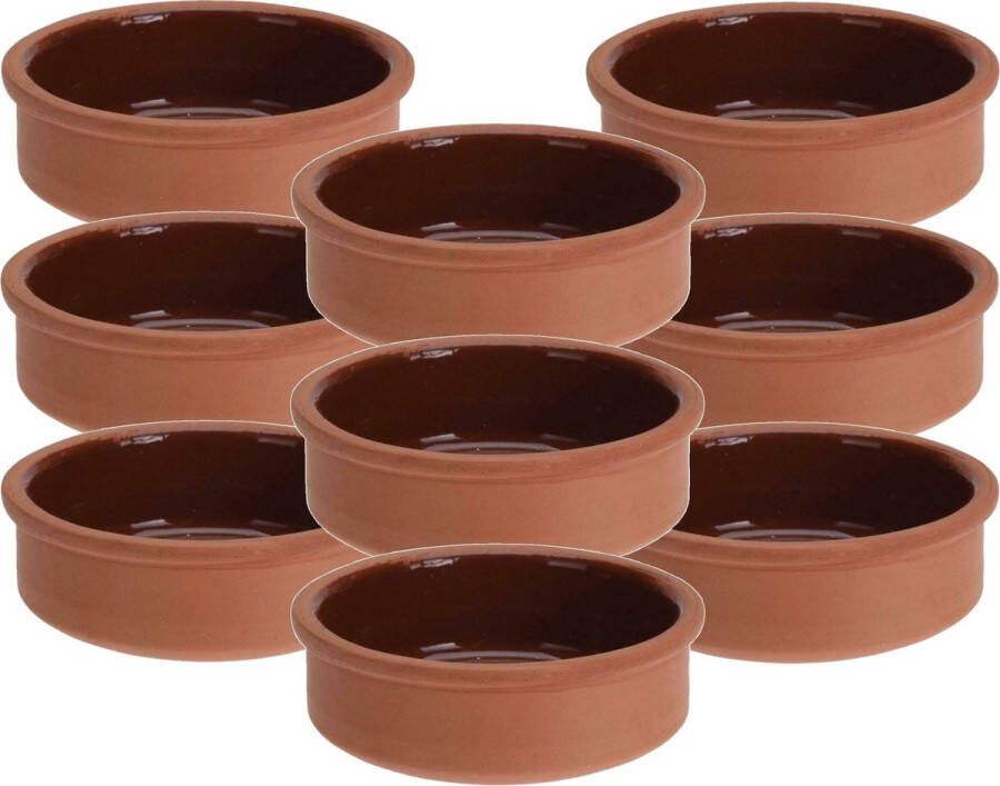 Merkloos Sans marque 9x Tapas schaaltjes 500 ml terracotta 12 cm Keukenbenodigdheden Kookbenodigdheden Tafel dekken Tapasschaaltjes Tapas snacks hapjes bereiden en serveren