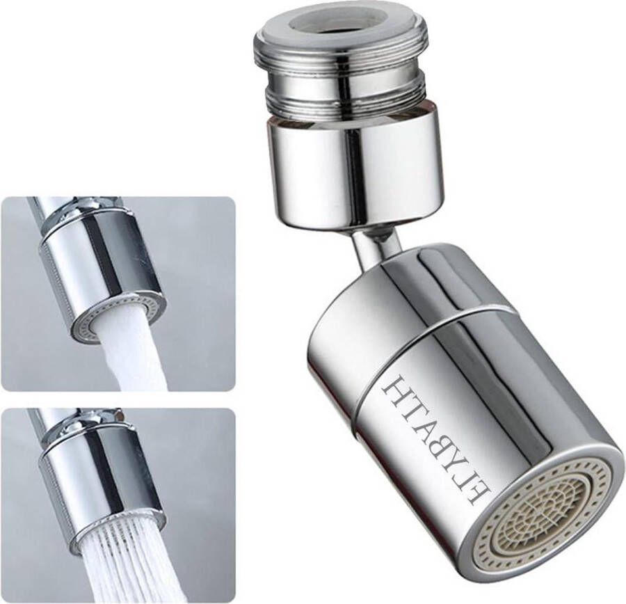 Aanrecht Kraan Beluchter Wastafel Sproeier Dual-functie 2-Flow Attachment Splash Proof 360 ° Swivel Bubbler Nozzle Messing Chroom waterfilter kraan