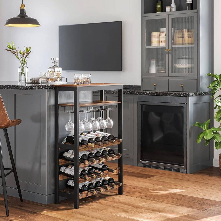 Aanrecht wijnrek flessenrek flessenhouder voor keuken bar eetkamer woonkamer