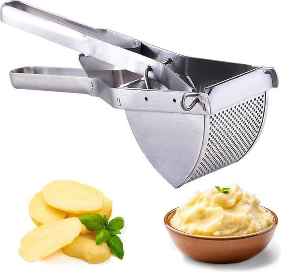 Aardappelpers aardappelstamper van roestvrij staal babyeten groenten en fruit aardappelstamper voor romige pluizige aardappelpuree en levensmiddelrecept